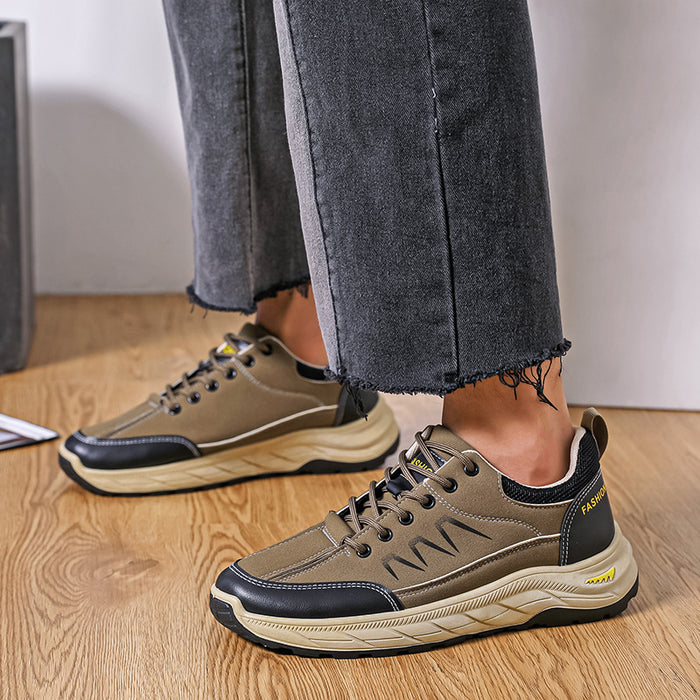 Mens Casual Plus-size Waterproof Thick-soled Sneakers