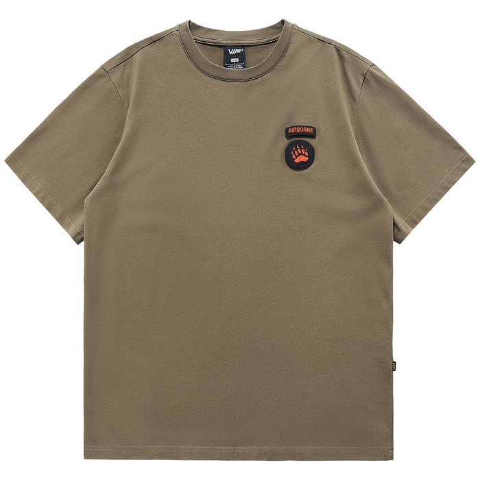 Cotton Cartoon Embroidered Half Sleeved T-shirt American Style