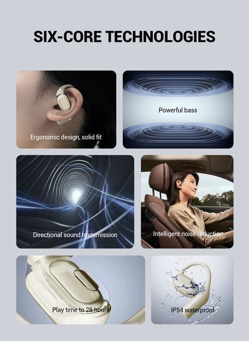 OWS Open-ear Headphones, 5.3 Wireless Earbuds, High-fidelity Stereo Wireless Headphones, 8-hour Playtime Sports Earbuds, With LED Digital Battery Display Charging Case, Perfect For Work, Workouts