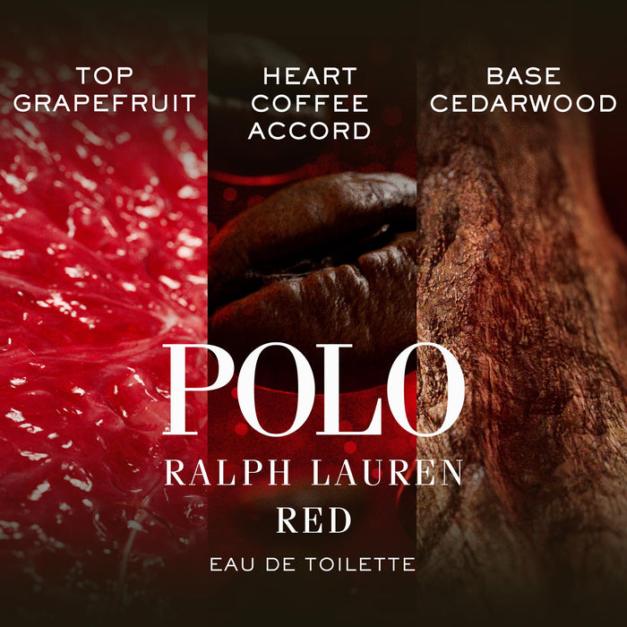 Ralph Lauren Fragrances Polo Red - Eau de Toilette - Men's Cologne - Woody & Spicy - With Grapefruit, Saffron, and Redwood - Medium Intensity - 4.2 Fl Oz