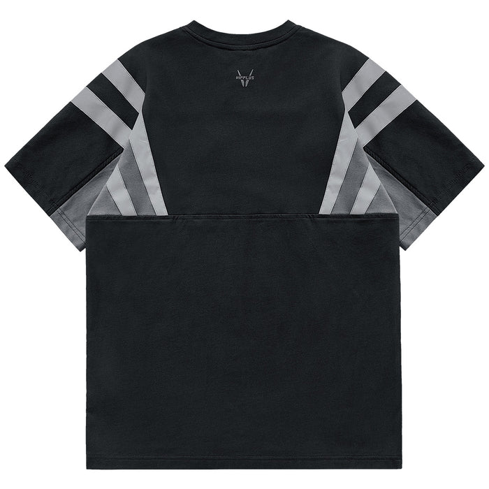 Reflective Strip Splicing Short Sleeved T-shirt For Men