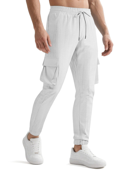 Fashion Sport Casual Personality Trendy Drawstring Multi-pocket Pants Men