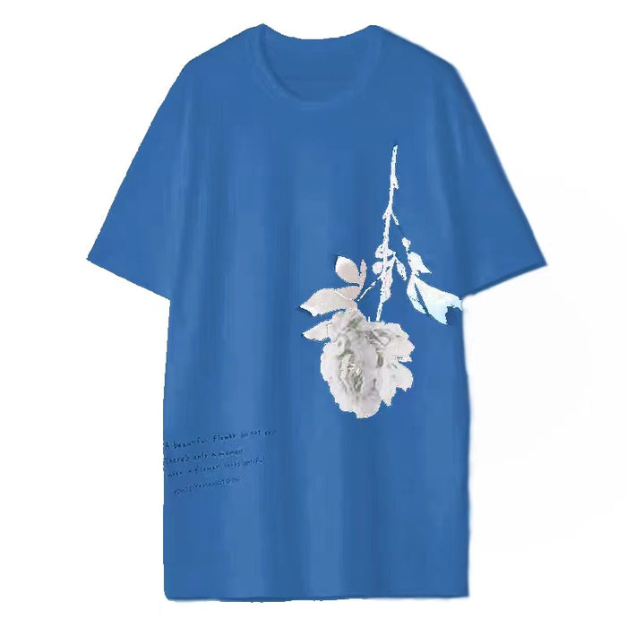 Tricolor Rose Classic Quotes T-Shirt Short Sleeve