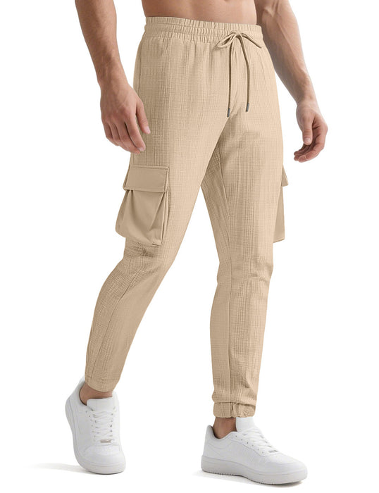 Fashion Sport Casual Personality Trendy Drawstring Multi-pocket Pants Men