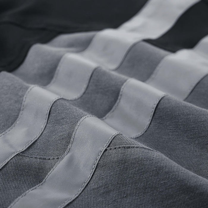 Reflective Strip Splicing Short Sleeved T-shirt For Men