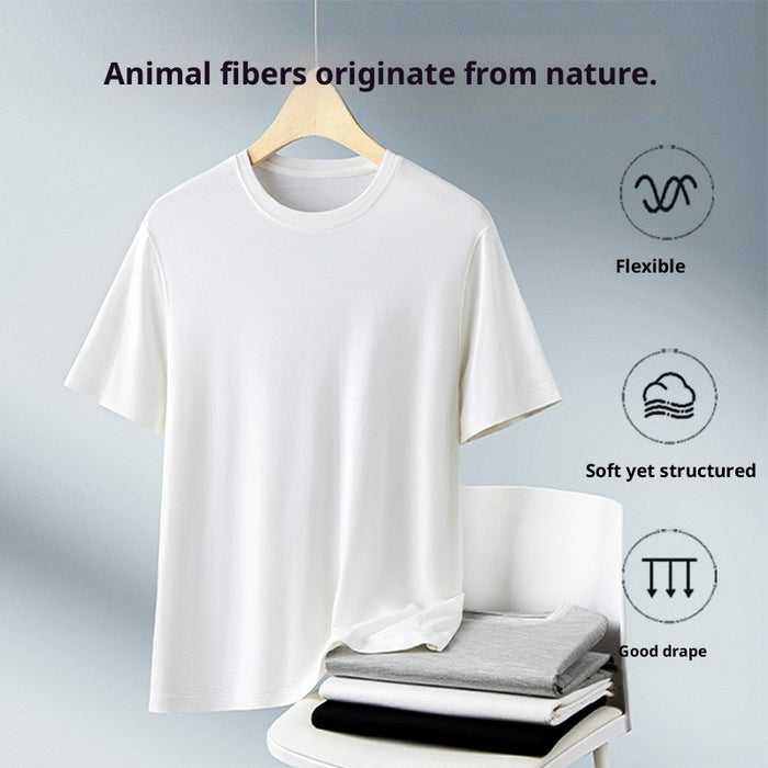 Antimicrobial Skin-friendly Machine Washable 100 Pure Merino Wool Men's T-shirt